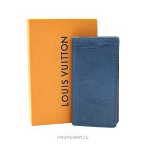 🔴 Louis Vuitton Brazza Long Wallet - Blue Epi Leather